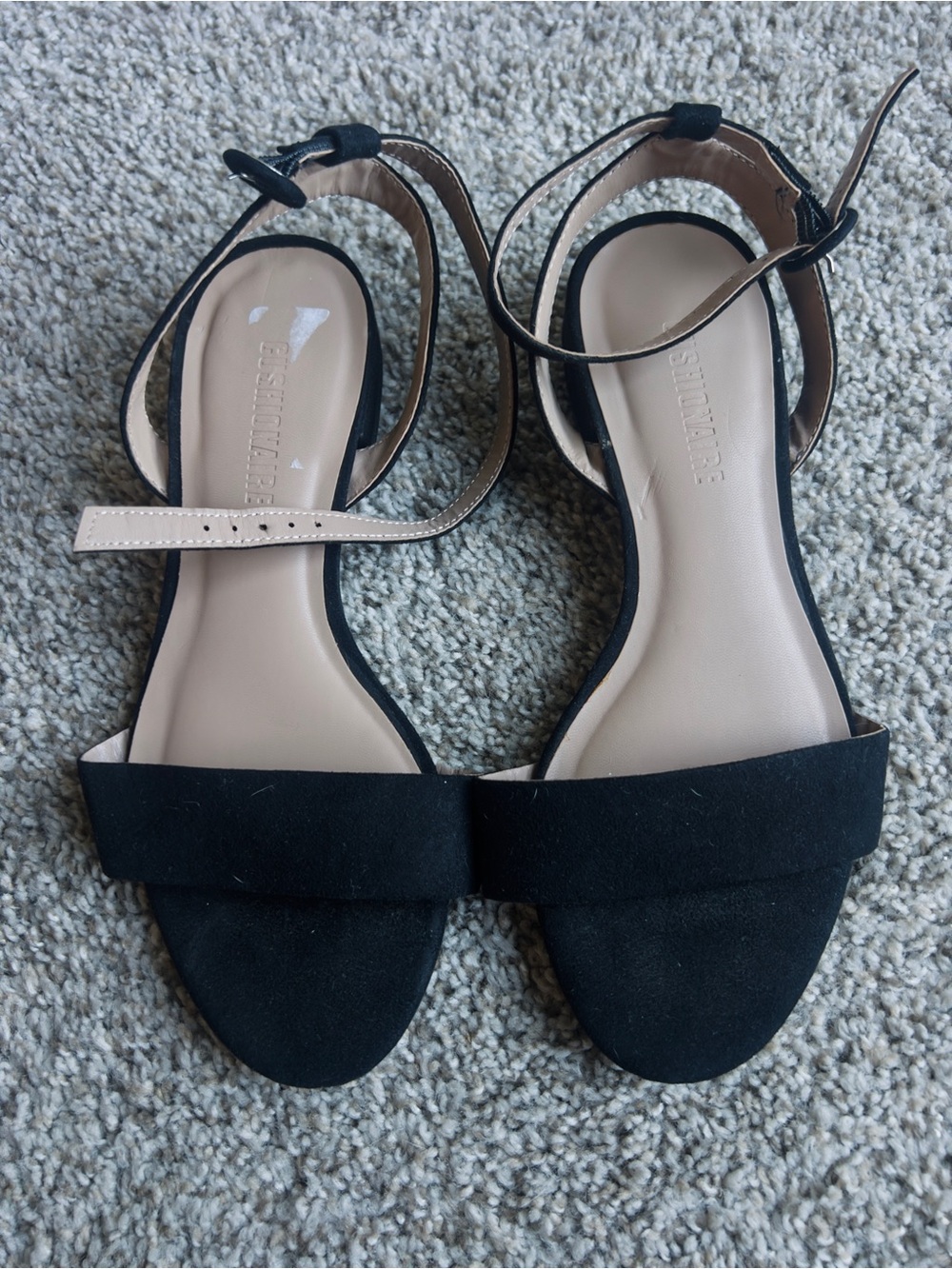 Women's Black Ankle-Strap Sandals with Minimal Front Band